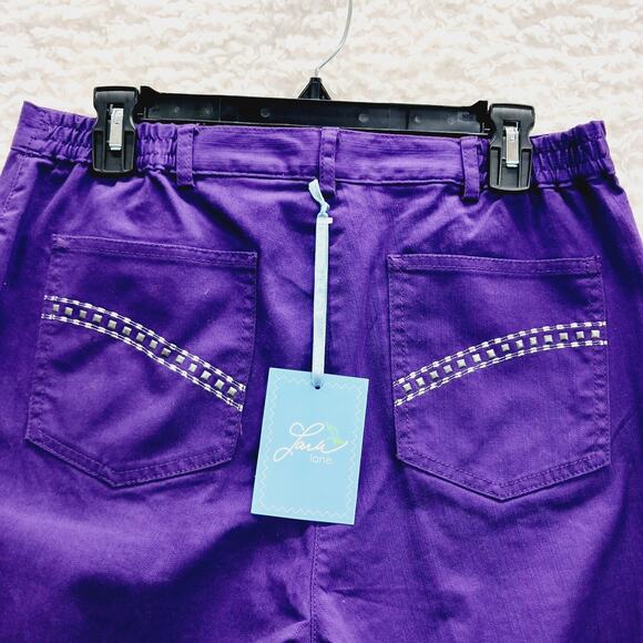 Jeans Women Size 8 Straight Leg Purple Silver Studded Casual Vibe 5 Pocket NWT - Picture 9 of 16